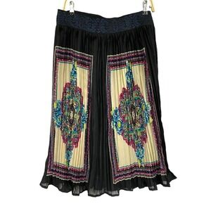 Lucky & Coco Baroque Print Pleased Skirt Women L Multicolor Artsy Cottagecore